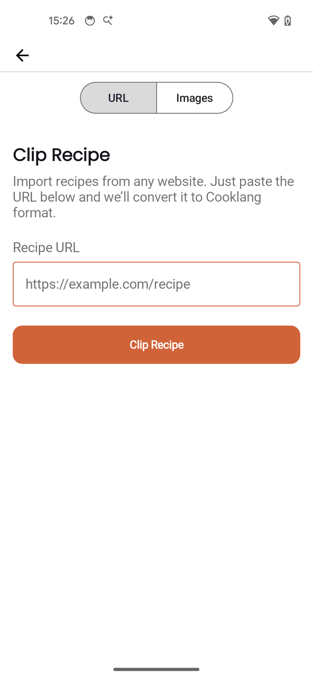 Clip recipe from URL