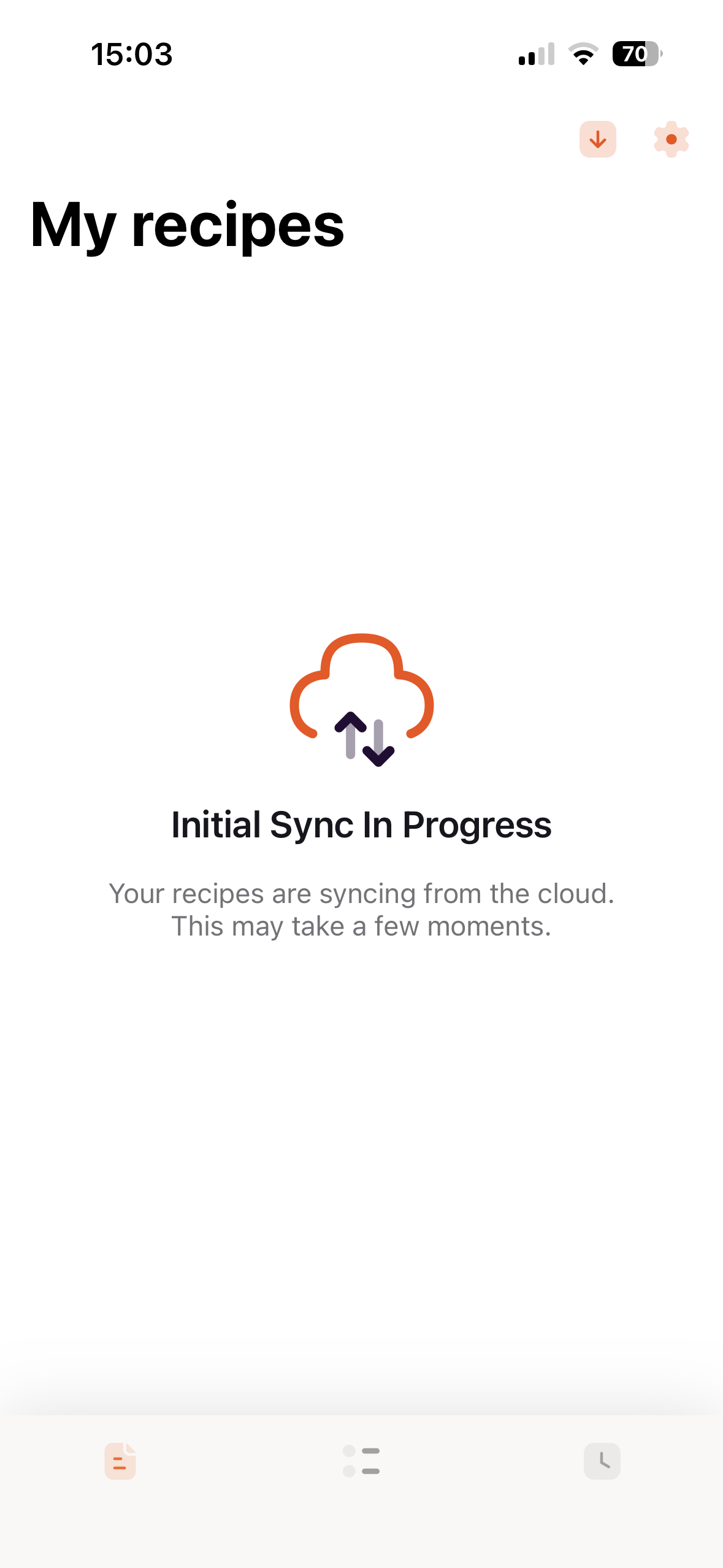 Initial sync in progress